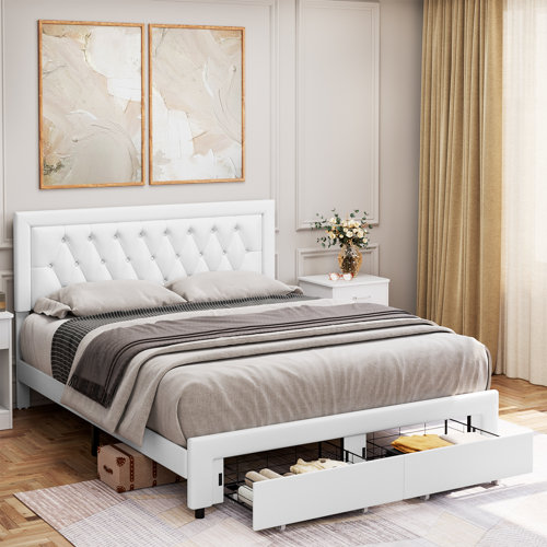 Etta Avenue™ Binghamton Upholstered Platform Storage Bed with 2 drawers